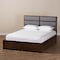 Baxton Studio Macey Grey Upholstered Walnut Finished King Size Storage Platform Bed 146-8196 - alternate 8